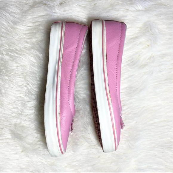 Rare Vans Women’s Slip On Pink Leather Shoes Size 6.5 - Picture 3 of 6